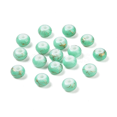 Opaque Spray Painted Glass Beads GLAA-G118-01I-1