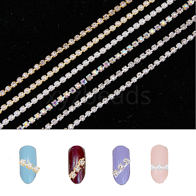 12Pcs 6 Style Alloy Rhinestone Chains MRMJ-HY0002-30-1