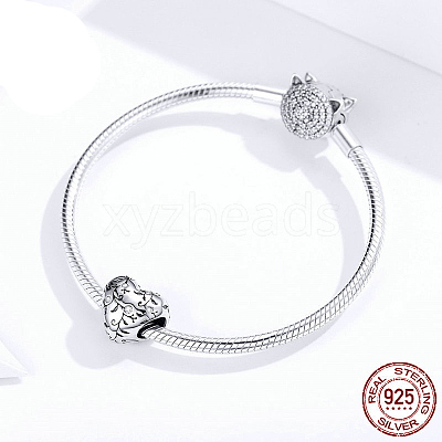 925 Sterling Silver Euorpean Beads STER-FF0012-02AS-1