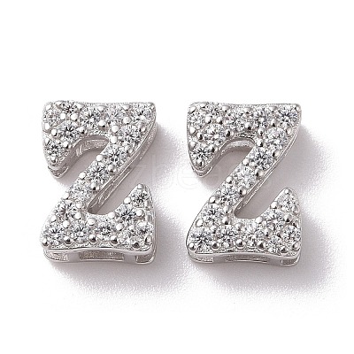 925 Sterling Silver Micro Pave Cubic Zirconia Beads STER-Z005-15P-Z-1