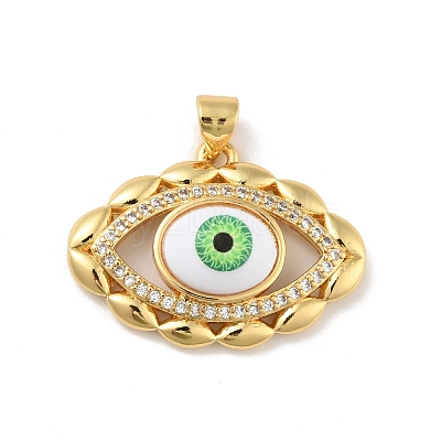 Brass Micro Pave Cubic Zirconia Pendants KK-B059-44G-C-1