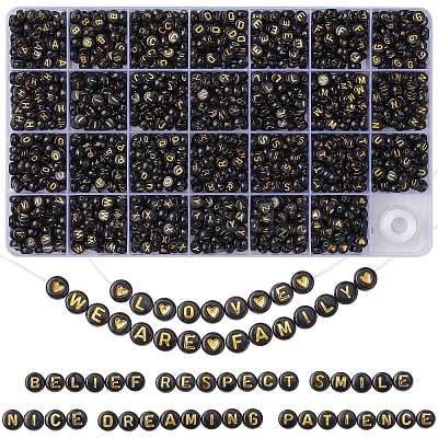 DIY Letter Stretch Bracelet Making Kit DIY-YW0007-60C-1