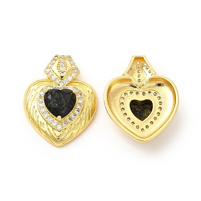 Rack Plating Brass & Rhinestone Pendants KK-H438-07G-04-1