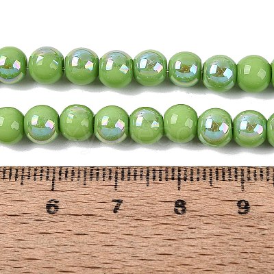 Electroplate Opaque Glass Beads Strands LS-EGLA-Q132-6MM-01C-16-1