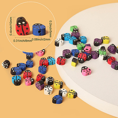 5 Strands Handmade Polymer Clay Beads CLAY-SC0001-45A-1