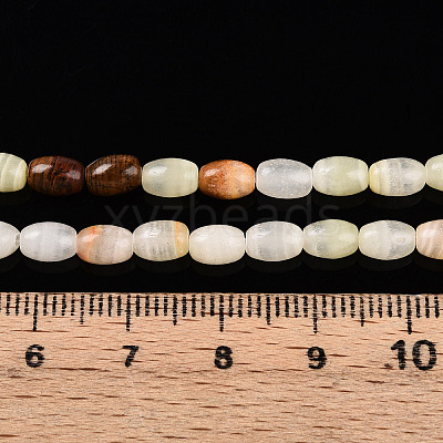 Natural Green Banded Calcite(Afghan Jade) Beads Strands G-N346-02A-12-1