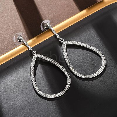Alloy & Crystal Rhinestone Dangle Stud Earrings EJEW-G467-01P-02-1
