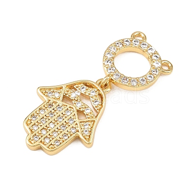 Brass Micro Pave Clear Cubic Zirconia Pendants KK-F919-41B-G-1