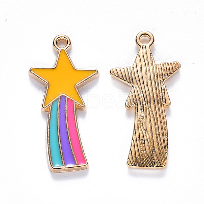 Alloy Enamel Comet Star Pendants ENAM-N054-010A-1