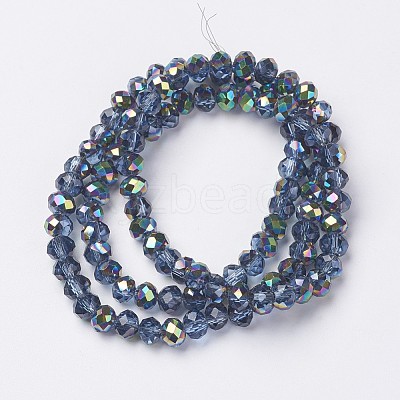 Electroplate Transparent Glass Beads Strands EGLA-A034-T6mm-Q14-1
