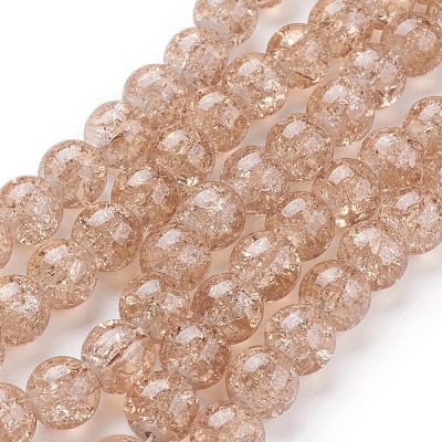 Crackle Glass Beads Strands X-CCG-Q001-10mm-07-1