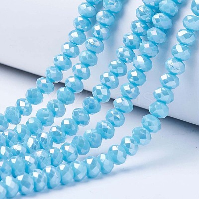 Electroplate Glass Beads Strands EGLA-A034-P8mm-B15-1
