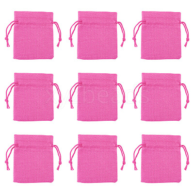 20Pcs Rectangle Polyester Imitation Burlap Packing Pouches Drawstring Bags ABAG-TA0001-95E-1