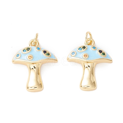 Autumn Theme Rack Plating Brass Micro Pave Colorful Cubic Zirconia Pendants KK-D073-06G-1