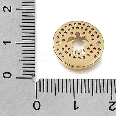 Brass Micro Pave Clear Cubic Zirconia Connector Charms CU-CBAA556-04E-1