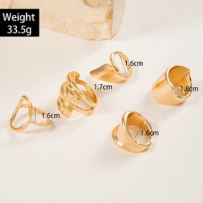 5Pcs Alloy Finger Rings Sets WG7802C-05-1