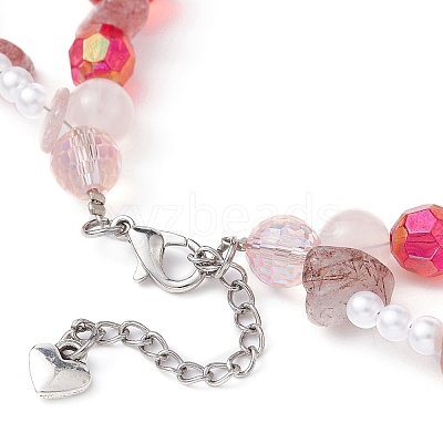 Resin Strawberry Pendant Necklace NJEW-JN04481-01-1