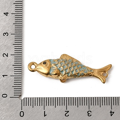 304 Stainless Steel Enamel Fish Connector Charms STAS-B128-55G-04-1