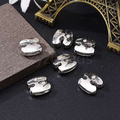 Letter Slider Beads for Watch Band Bracelet Making X-ALRI-O012-H-NR-1