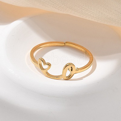 304 Stainless Steel Cuff Rings for Women RJEW-D285-01G-O-1