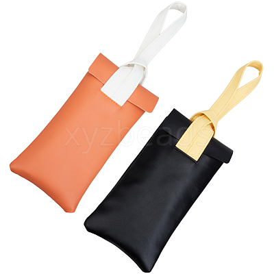 2Pcs 2 Colors PVC Imitation Leather Eyeglass Cases ABAG-CN0001-65-1