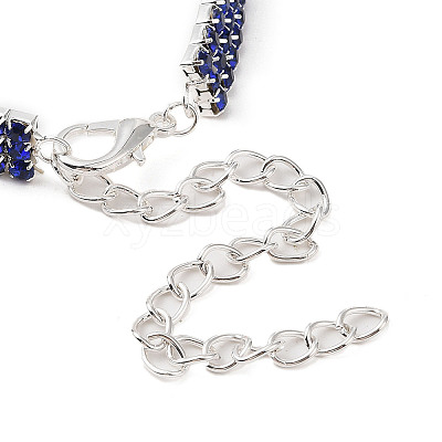 Adjustable 3-Row Iron Rhinestone Cup Chain Pet Collars LS-AJEW-A054-01B-1