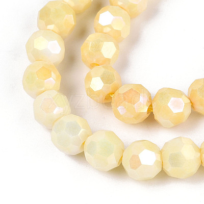 Anti-Tarnish Electroplate Glass Beads Strands EGLA-T021-6mm-15-08-1