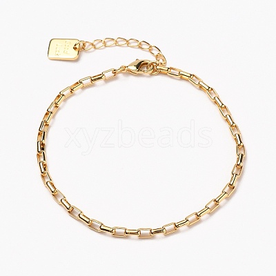 Brass Box Chain Bracelets BJEW-H537-03G-1
