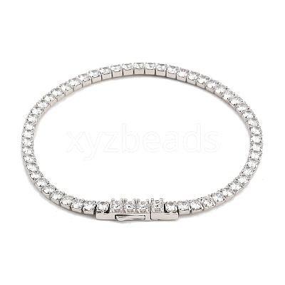 925 Sterling Silver Micro Pave Cubic Zirconia Tennis Bracelets for Women BJEW-C117-01B-P02-1
