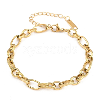 304 Stainless Steel Link Chain Bracelets for Women BJEW-A161-01C-G-1