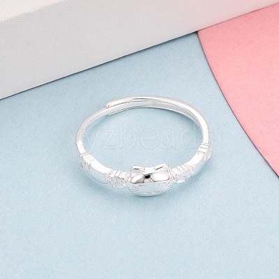 925 Sterling Silver Adjustable Finger Rings for Women STER-N016-141S-1
