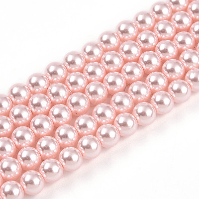 Baking Paint Pearlized Glass Pearl Bead Strands HY-N002-4mm-A10-1