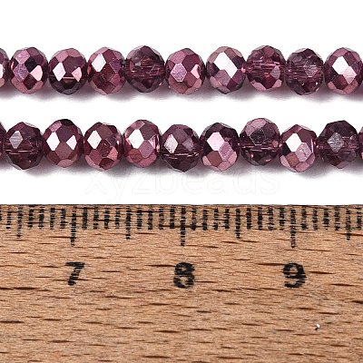 Transparent Electroplate Glass Beads Strands EGLA-Q131-01A-06-1