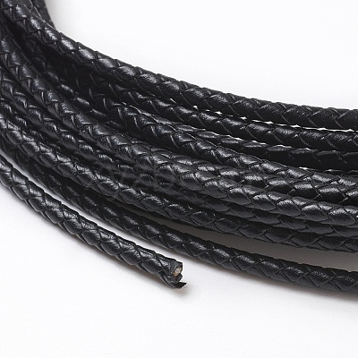 Braided Leather Cord with Core WL-F009-B02-4mm-1