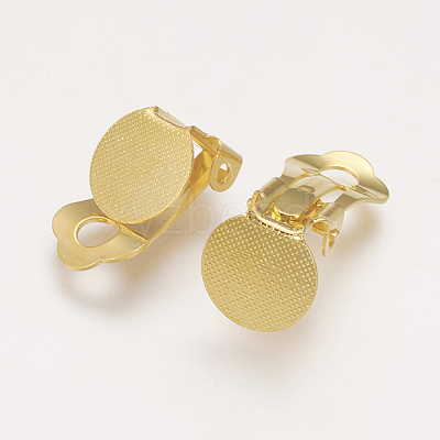 Brass Clip-on Earring Findings KK-H168-G-NF-1