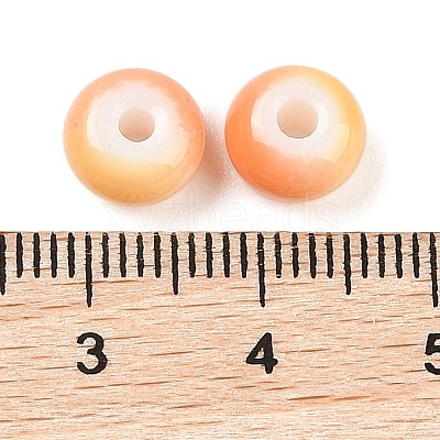 Opaque Spray Painted Glass Beads GLAA-G118-01D-1