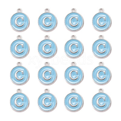 Platinum Plated Alloy Enamel Charms X-ENAM-S118-04C-P-1