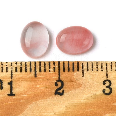 Cherry Quartz Glass Cabochons G-A094-01B-56-1