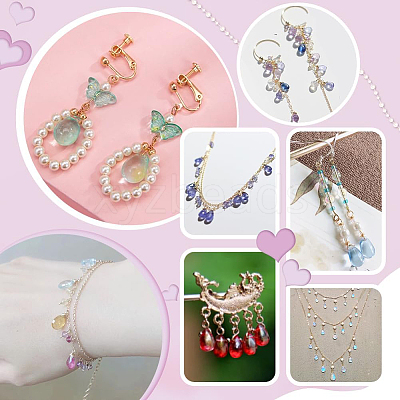100Pcs 10 Colors Gradient Color Glass Pendants PALLOY-PH01757-1