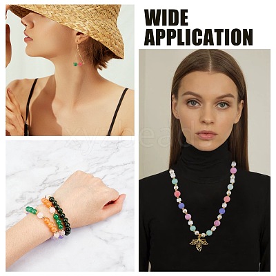 200Pcs DIY Frosted Natural & Dyed White Jade Beaded Stretch Bracelet Making Kits DIY-SC0014-79-1