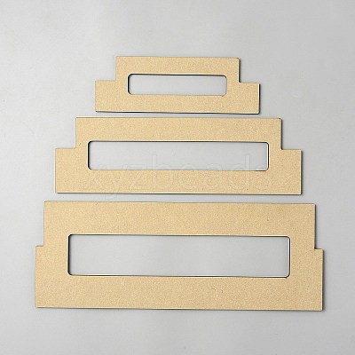 3Pcs Rectangle MDF Wood Ribbon Ruler DIY-WH0430-891D-1