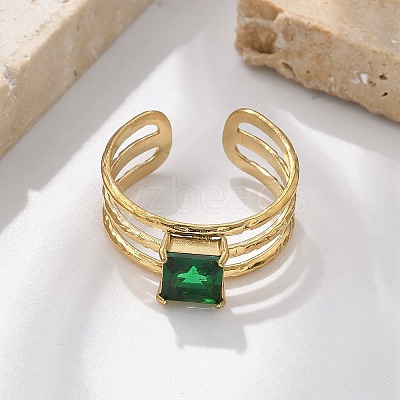 304 Stainless Steel Cuff Rings for Women RJEW-D302-03G-05-1