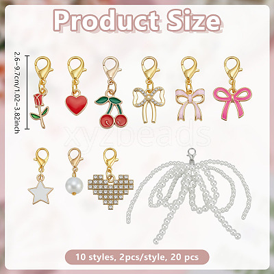 10 Styles Alloy Enamel/Rhinestone/Resin Imitation Pearl Shoe Charms AJEW-OC0015-30-1