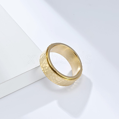 Textured 304 Stainless Steel Finger Rings FS-WG2C156-08-1