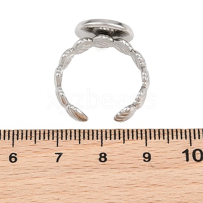 Shell Shape 304 Stainless Steel Cuff Ring Components SA-CBA098D-04P-C-1