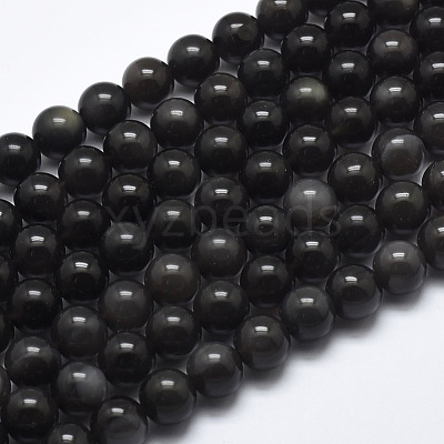 Natural Ice Obsidian Beads Strands G-A171-16-10mm-1