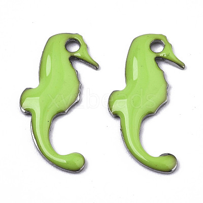 201 Stainless Steel Enamel Charms STAS-N088-17F-1