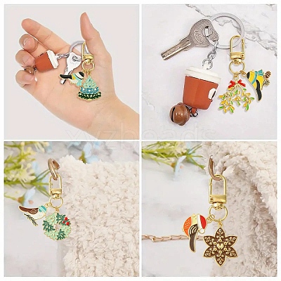 Birds Theme Alloy Enamel Pendant Decoration KEYC-YW00153-01-1