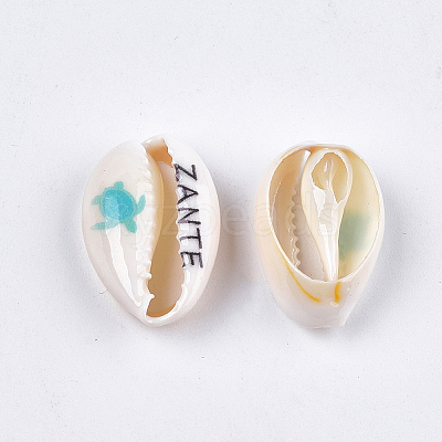 Printed Cowrie Shell Beads SHEL-S276-12-1