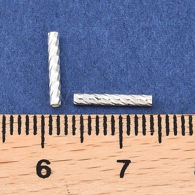 Brass Textured Tube Beads KK-H250-01A-S-1